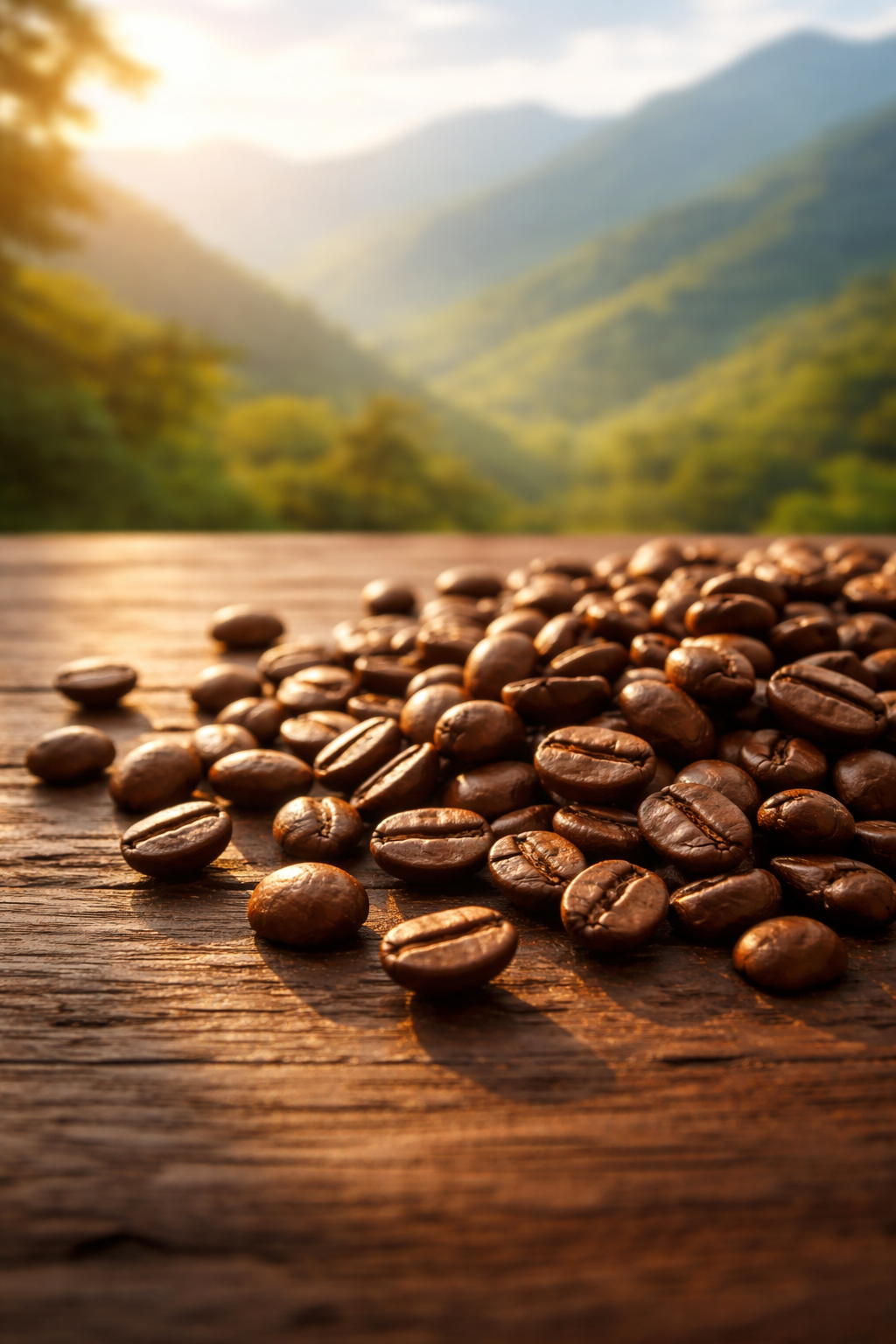 Granos de café de altura cultivados en las montañas de la Amazonía peruana